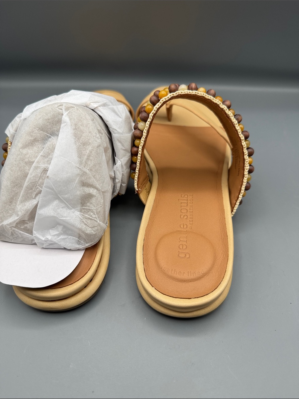 GENTLE SOULS - LENTINI LEATHER BEADED SANDAL - Picture 3 of 4